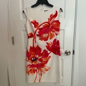 Ralph Lauren white dress with red/pink floral design